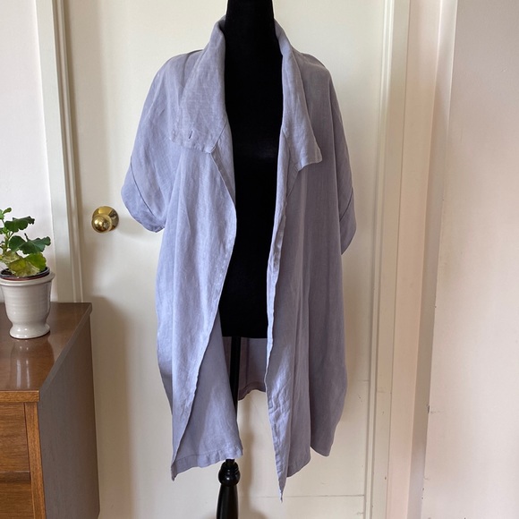 bryn Walker Jackets & Blazers - Bryn Walker Light Grey 100% Linen Duster Coat VGUC